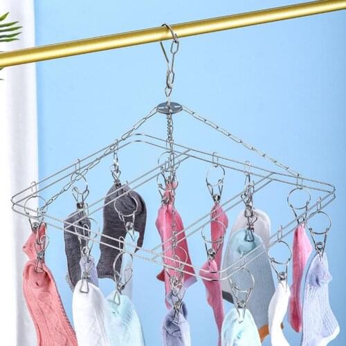 Convenient Premium Bras Socks Drying Rack Thick Wire Swivel Hook Corrosion Resistance Household Supplies