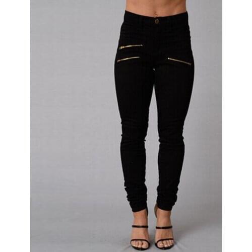 Slim Style Selling Pants High Waist Women fall 2019 Solid Summer Fashion Long Hot Zippers Girls Casual Cotton Pencil Clothing