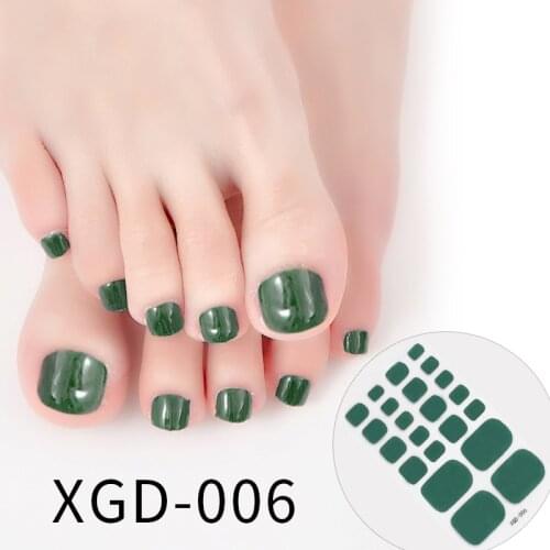 1 Sheet Color Toe Nail Polish Stickers/Strips Fake Nails Toenail Wraps Nail Adhesive Self-Adhesive For Toe Polish Nail Stickers