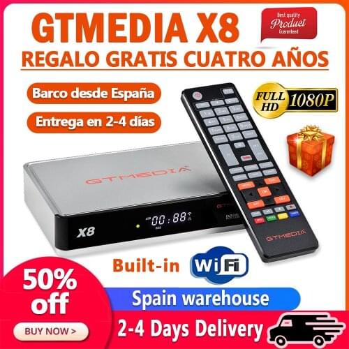 2021 NEW GTmedia X8 Satellite TV Receiver DVB-S2/S2X 1080P H.265 Built In WIFI HEVC 10bit PK V8 NOVA V8 UHD V8X Upgrade Decoder