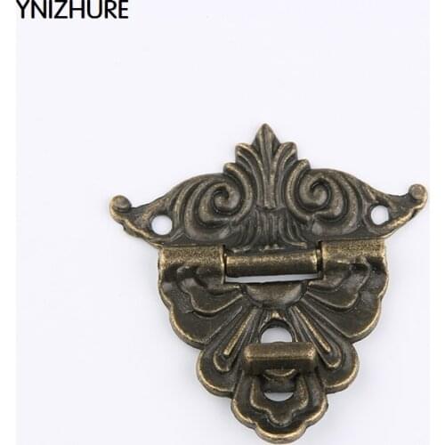 48 * 45mm Alloy Toolbox Case Padlock Hasp Antique Wooden Wine Box Lock Clasp Buckle Trumpet Latch Verrouillage En Laiton