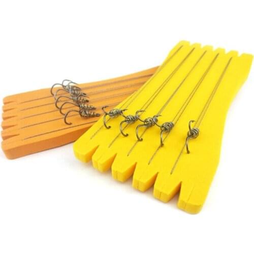 5pcs/lot Carbon Steel Spring Fishing Hook Super PE Line Barbed Swivel Carp Jig Fly Hook-Tip With Hole For Tackle