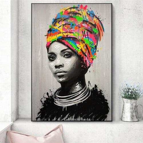 Abstract African Woman Canvas Paintings on The Wall Posters and Prints Wall Pictures for Living Room Wall Decoration