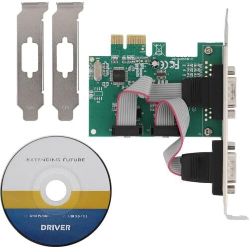 2 Port 2*RS-232 Serial Port COM To PCI-E PCI Express Card Adapter Converter 25G/S Full Duplex Channel