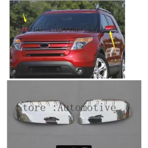 Car auto cover styling for Ford Explorer 2013 2014 2015 ABS chrome side fender wing rearview door back reflection mirror
