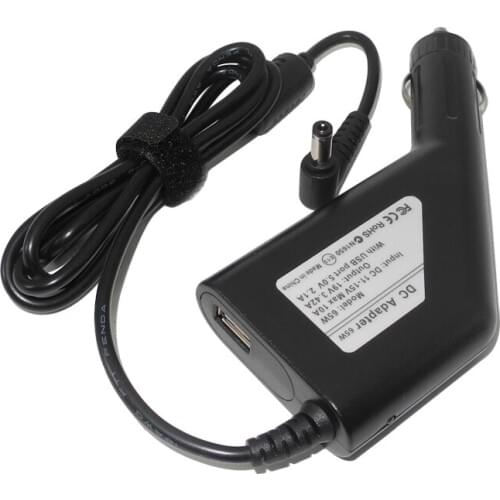 19V 3.42A 65W 5.5*2.5mm Dc Power Car Adapter Charger for Asus Toshiba Lenovo Laptop 5V 2.1A USB Charger
