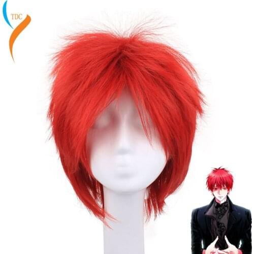 Kurokos basketball Akashi Seijuro Red Chongtian anti-warping short hair COS wig For Halloween Party Costume+Wig Cap
