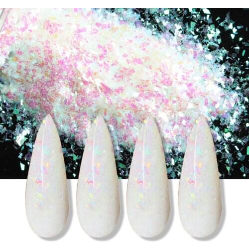 1 box AB Nail Glitter Powder Flakes Sparkly Iridescent Nail Powder Dust 3D Colorful Sequins Spangles Nail Art Decorations