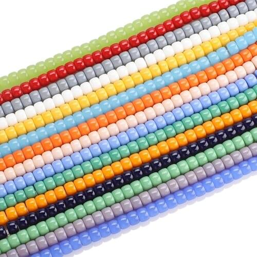 60Pcs 6x8mm Natural Semi-precious Stone Glass Loose Spacer Beads Strands DIY Making Bracelets Jewelry Manual Cylindrical Beads