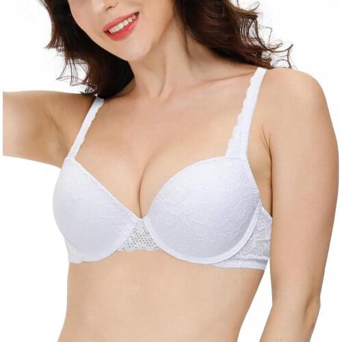 YANDW white lace bras push up bra women lingerie sexy underwire padded plus size Quality underwear