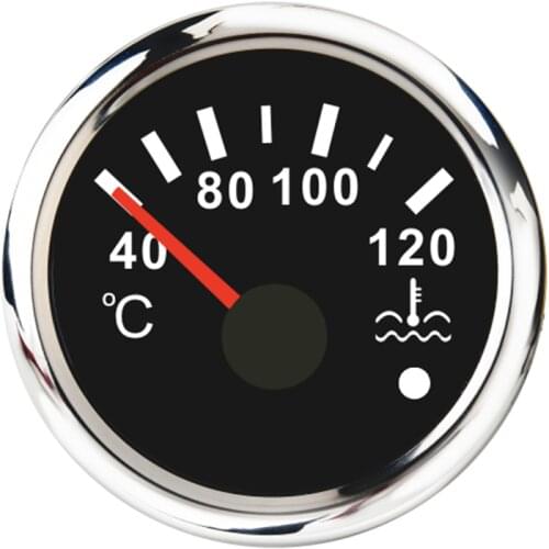 Red Backlight Water Temperature Gauge 52mm For Car Boat Auto Motorcycles 40-120℃ Water Temp Meter Indicator 12-24V