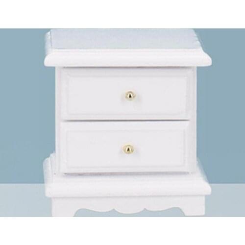 1/12 Dollhouse Wooden Miniature Furniture Model Decoration Bedside Table Handmade Craft Toy Gift