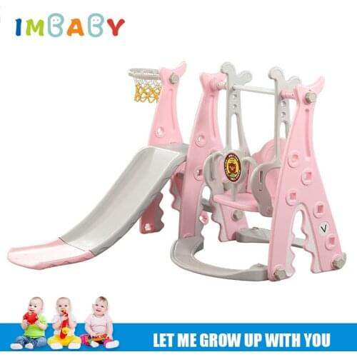 Baby Swing Chair Slide 3 In 1 Combination Shoot Basketball Indoor&Outside Children Playground Kids Multifunction Slide Swing Toy