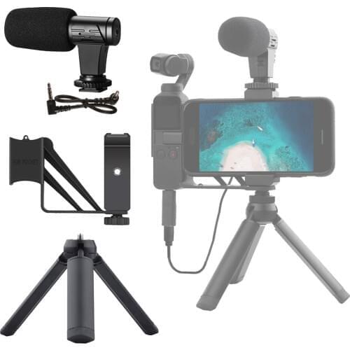 For DJI OSMO Pocket/Pocket 2 3.5mm Audio Adapter Microphone Phone Connector Mount Holder Desktop Tripod for Live Accessories