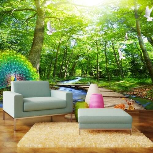 Custom Photo Mural 3D Tropical Rainforest Green Plant Leaves Wall Painting Wallpaper For Living Room Bedroom Home Decoration