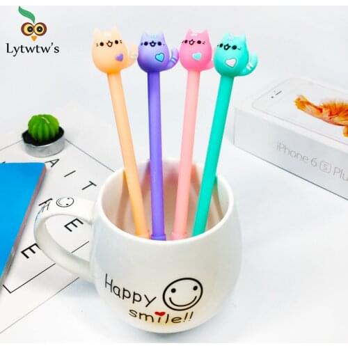 1 Pieces Lytwtws Korean Cute Kawaii Cat School Office Supplies Novelty Creative Stationery Sweet Lovely Pretty Candy Gel Pen