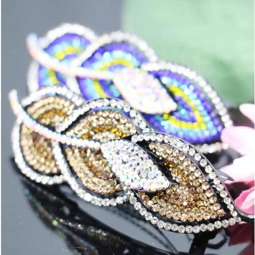 32*97mm Wedding Headdress Bridal Like Leaves Elegant Inlaid Rhinestone Hairpin Clip Hair Accessory Headpiece Head Bands