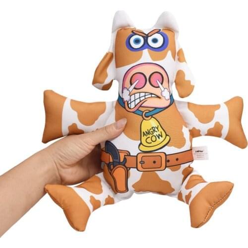 Hot selling fatcat pet dog toys for dogs and cats strong canvas real mad cow styles big size dog chew toys dog toys