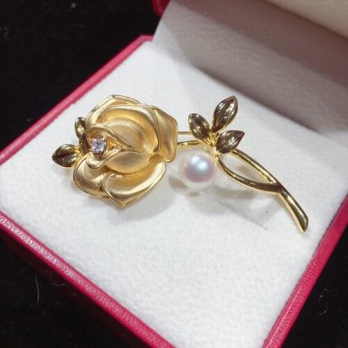 Fine craft new Pearl Brooch finished product frosted Rose Brooch flower natural pearl brooch wholesale