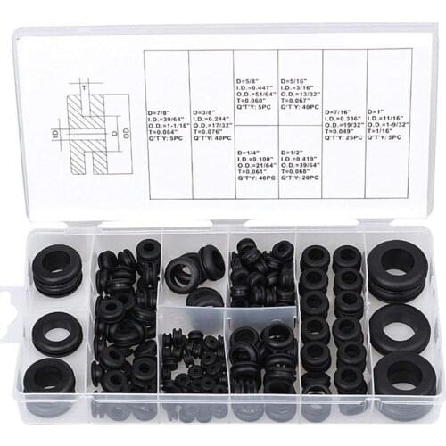 180Pcs Gasket Kit Black Rubber Washer Seals Grommets Assortment Set High Quality Spare Parts Wiring Cable With Box#294382