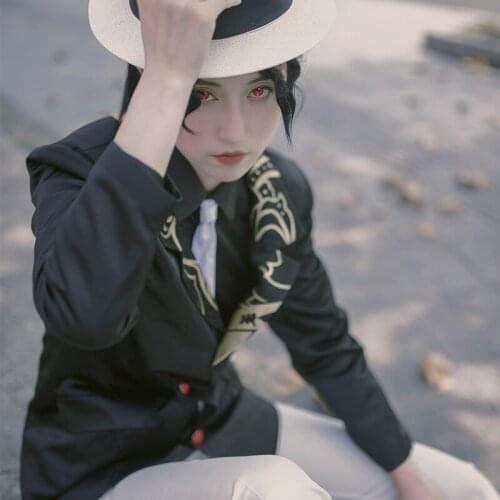 Anime Comic Demon Slayer Kimetsu no Yaiba Cosplay Costumes Kibutsuji Muzan Cosplay Costume Formal Suits black Uniforms Jacket