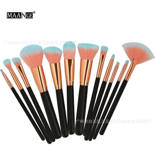 Hot Selling MAANGE 12 Cosmetic Brush Sets Cosmetic Tools Blending Brush Brochas De Maquillaje De Alta Calidad Makeup Gift