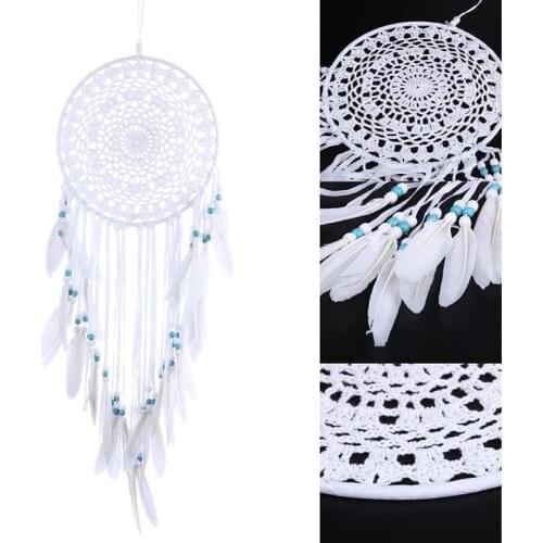 Fashion White Feather Dream Catcher Wall Hanging Car Home Decor Ornament Gifts