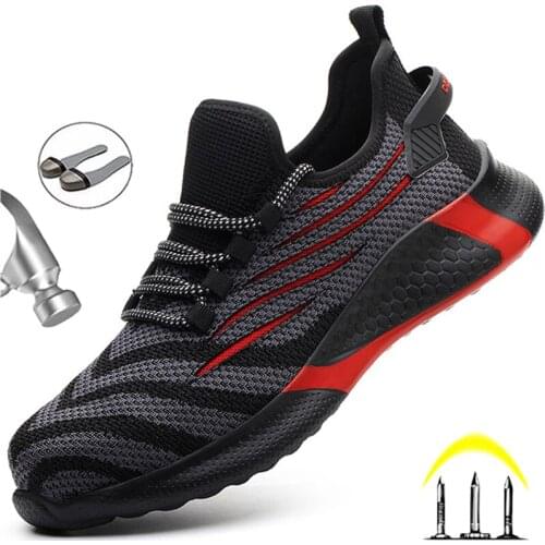 Men Work Safety Shoes Anti-puncture Working Sneakers Male Indestructible Work Shoes Men Boots Lightweight Men Shoes Safety Boots