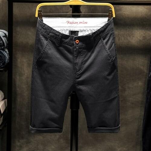 2019 Casual Summer Shorts Men Cotton Knee Length chinos shorts Vintage Casual Men Shorts bermuda masculina Big Large Size