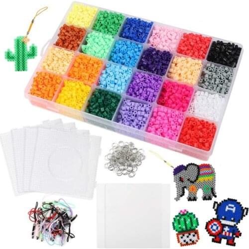 JINLETONG Hama Beads 5mm Kit 2600pcs jigsaw puzzle Fuse Beads Set, 4 Big Pegboards, 2 Ironing Paper 2Pcs Tweezers Christmas Gift