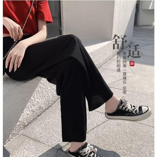 2020 new fashion womens clothing Elastic Waist Vintage Full Length pants