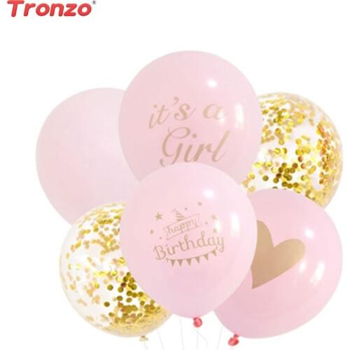 Tronzo Birthday Party Balloons Birthday Party Decorations Kids Happy Birthday Wedding Party Decoration Pink Latex Balloons
