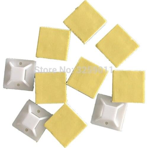 250PCS Self Adhesive Cable Tie Mounts 40 mm * 40 mm Screw Hole Anchor Point Provides Optimal Strength for Long-Term Durability