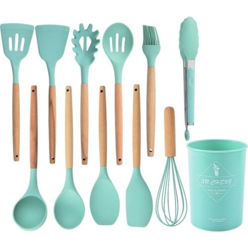 11PCS Silicone Kitchenware Cooking Set Heat Resistant Kitchen Non-Stick Cooking Utensils Baking Tools With Storage Box