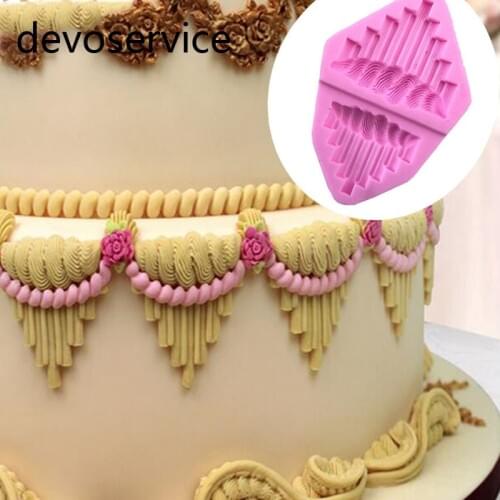 European-style Cake Border Silicone Cake Moulds Fondant Decorating Tools Gumpaste Cupcake Chocolate Clay Kitchen Baking Molds
