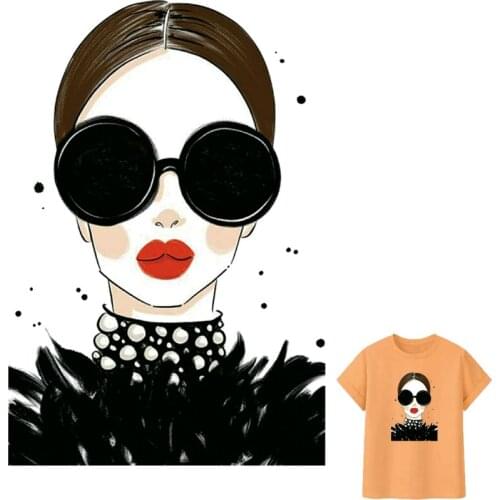 Queen Of Fashion Iron-On Transfer For Clothing DIY Washable T-Shirt Heat Transfer Thermal Stickers Minimalist Patches On Clothes
