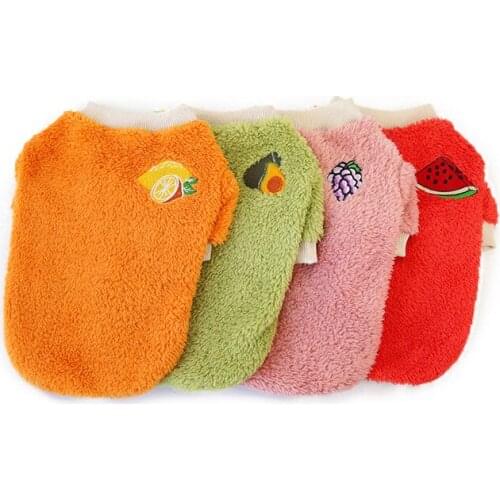 YooLook Solid Color Dogs Clothes Fruit Warm Dogs Clothes for Small Medium Dog Winter Pet Clothes Shirt Thicken Ropa Para Perros