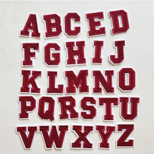 1PC Embroidered Iron-On A-Z Alphabet Patch Name Letters Patches For Clothes T-Shirt Jeans Badges DIY Sewing Crafts