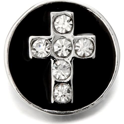 10pcs/lot Hot 20mm cross metal snap button jewelry luxurious alloy bottom fit the bloomer snap buttons necklace