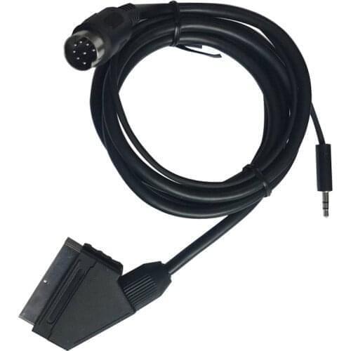 100pcs Nickel plated for SEGA Genesis 1 3.5mm plug dual channel scart av cable 1.8 meters