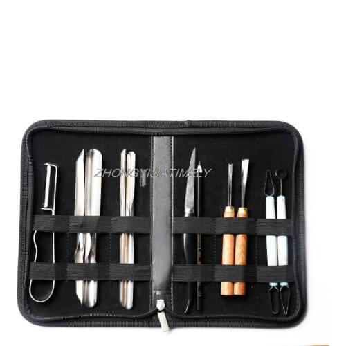11PCS/set, chef carving knife, fruit carving knife, wooden handle poke knife, food carving set