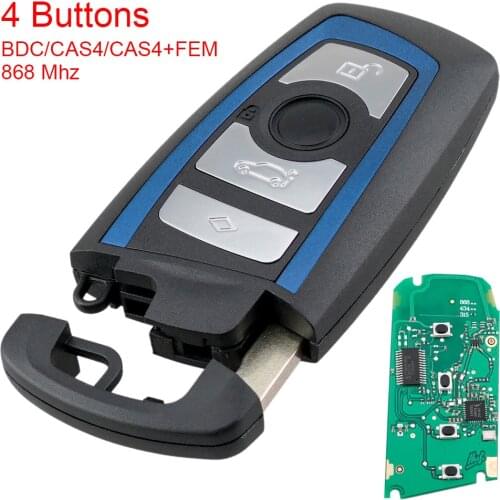 4 Buttons FSK 868MHz Car Remote Key Fob Automobile Key Replacement with PCF7945 Chip Fit for BMW F Chassis FEM BDC CAS4 CAS4