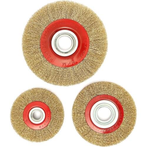 5/6/8 Inch Steel Flat Wire Wheel Brush 1PCS with 10pcs Adaptor Rings for Bench Grinder Polish Metal Polishing Grinding
