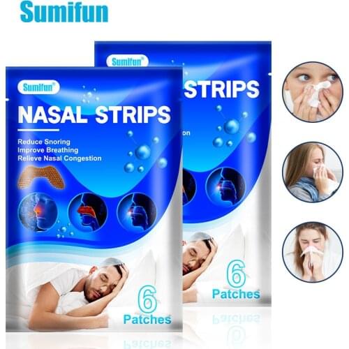 6pcs Breath Nasal Strips Rhinitis Refresh Nose Cold Cool Herbal Sinusitis Patch Nasal Essential Oil Plaster Headache Strip