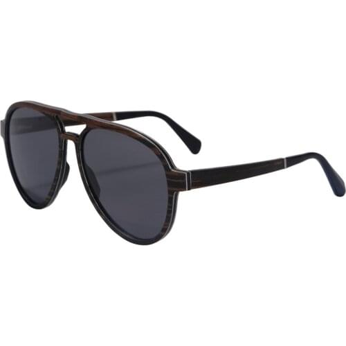 Free shipping handmade wood sunglasses polarized sun glasses ebony wooden glasses men women round shades SH73001