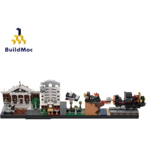 BuildMoc City Buildings Sets Skyline Architecture Town House Building Blocks City Street View Set Bricks Educational Kids Toys