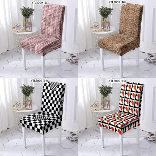 Geometric striped lattice chair covers wedding dinning chair stool chair furniture cover dinner table and chairs bench cover