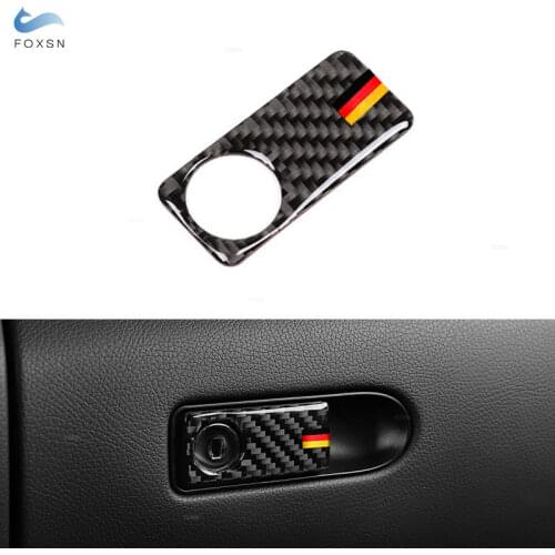 For Mercedes Benz C Class W205 C180 C200 C300 GLC260 Carbon Fiber Car Passenger Side Glove Storage Box Handle Bowl Cover