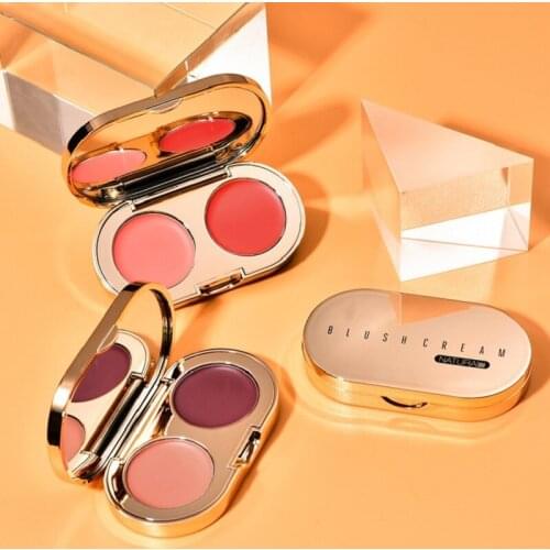 Two-Color Blush Cream Girly Natural Nude Makeup Brighten Skin Tone Repair Blush Rouge Pan