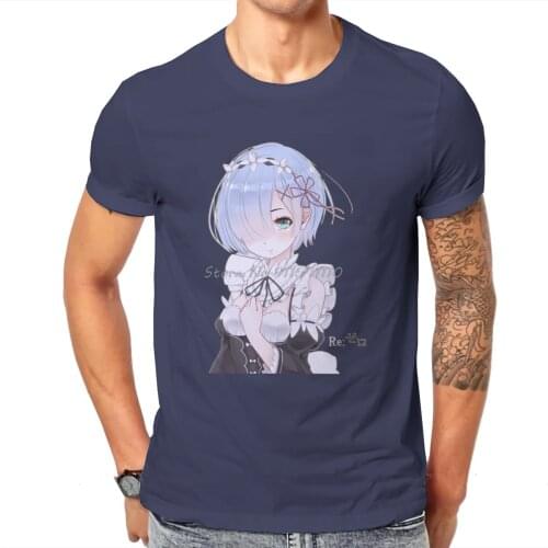 Re:Zero Starting Life In Another World Rem Cute Classic Tshirt Top Graphic Men Vintage Mens Clothing Cotton Harajuku T Shirt